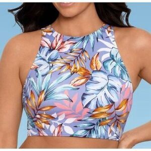 Woen's Sliing Control High Neck Bikini Top - Beach Betty by Iracle Brands Size M